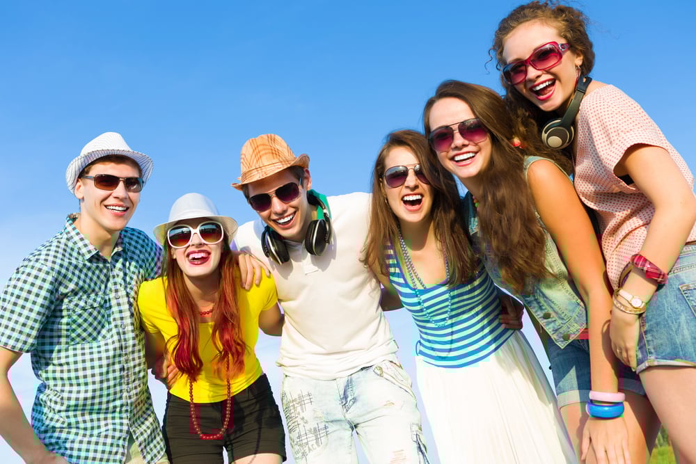 Image of young people having fun. Summer vacation